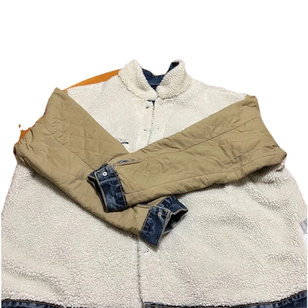 Levi’s Men’s Sherpa Trucker Jacket 3XL Medium Blue Denim Clean Sherpa - Picture 9 of 14